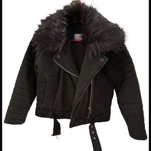 Girls Bella dahl jacket black denim lined jacket size 4/5